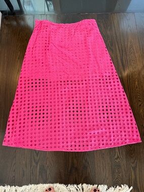 Tuckernuck Hot Pink Cotton Eyelet Eve Skirt